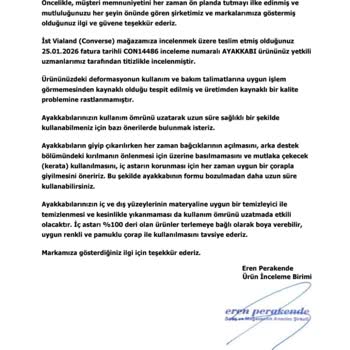 Converse Chuck Taylor Ayakkabısında Kısa Sürede Bağlantı Açılması Ve Garanti Reddi