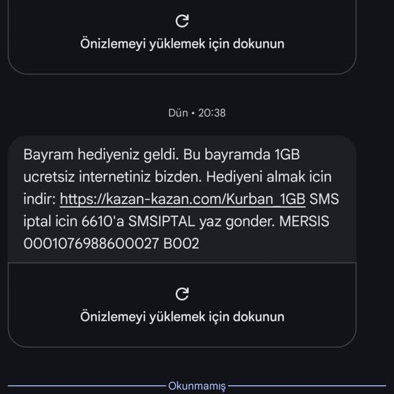 Kurban Bayramı Giftbank 1 GB İnterneti Uygulamada Görünmüyor