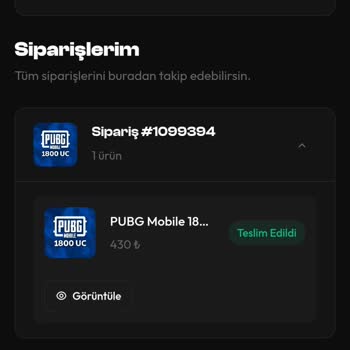 Oyun Dinar'dan Satın Alınan 1800 UC İçin Sadece 120 UC Yüklendi Ve İade Talebi