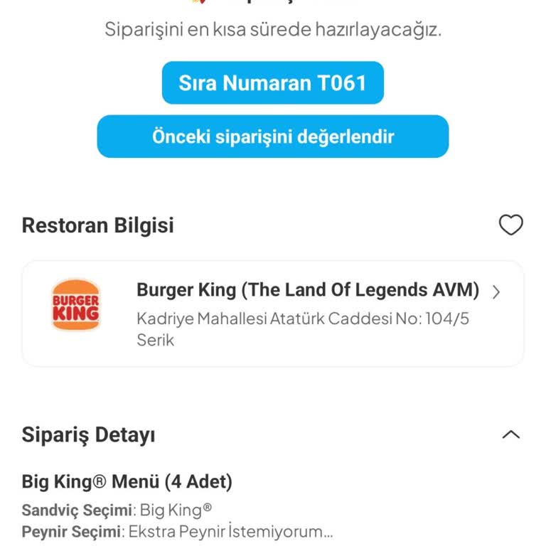 Soğuk Ve Çiğ Burgerden Kaynaklanan Sağlık Sorunu Ve Ücret İadesi Talebi
