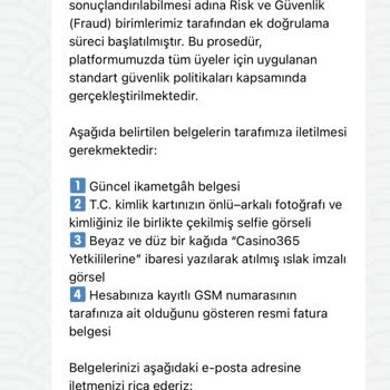 Casino365’te Kazanç Çekiminde Belge Talebi Sonrası Yanıtsızlık Ve Bakiye Sıfırlanması
