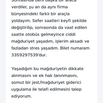 Keyfi Sefer Saati Değişikliği Ve Otobüs Gelmemesi Nedeniyle Yaşanan Mağduriyet