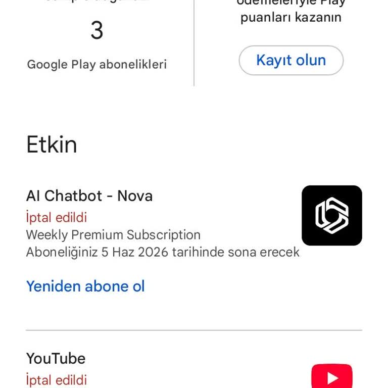 Google Play Üzerinden İzinsiz Abonelik Ve 179 TL İadesi Talebi
