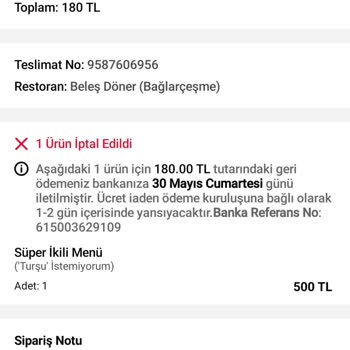 Bölge Teslimat Hatası Nedeniyle Siparişimin İptali Ve Yaşadığım Mağduriyet