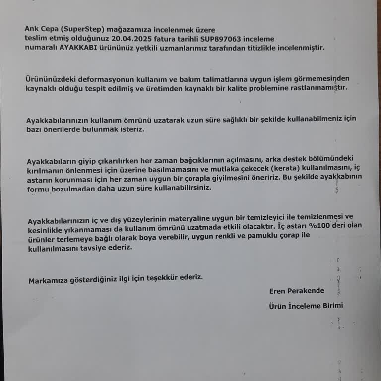 Skechers Ayakkabısında Açılma Problemi Ve Garanti Reddi