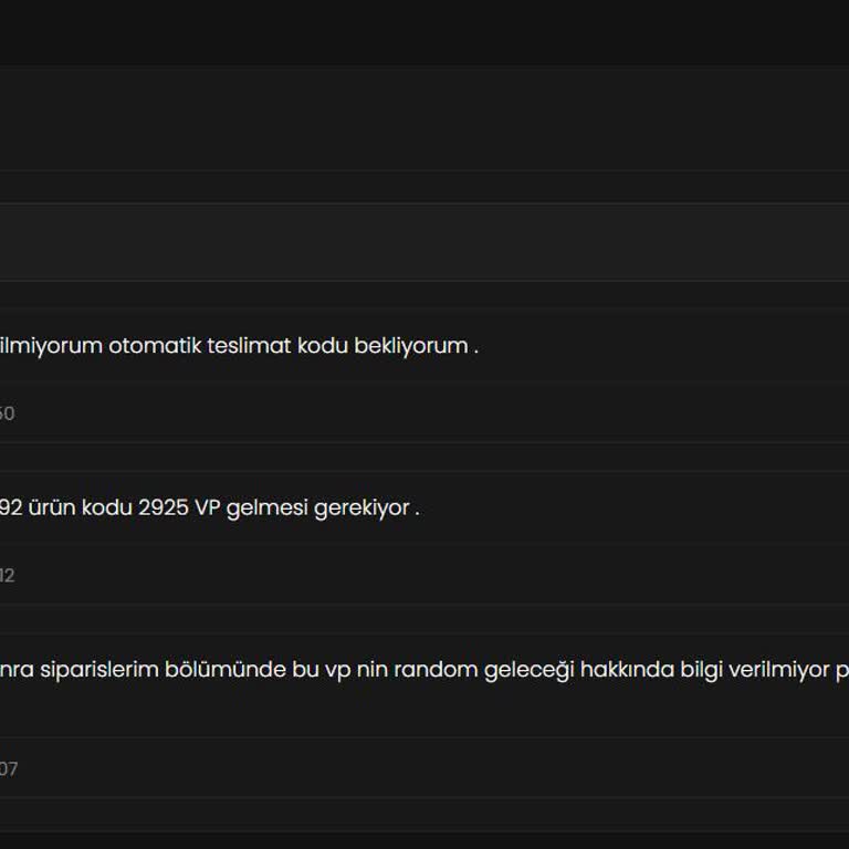 2.925 VP Alınmasına Rağmen Sadece 375 VP Yüklendi Ve Destek Yok