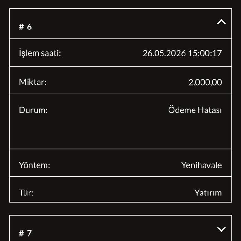 Ödeme Hatası Nedeniyle 2000 TL Yatırımım Hesaba Yansımaz