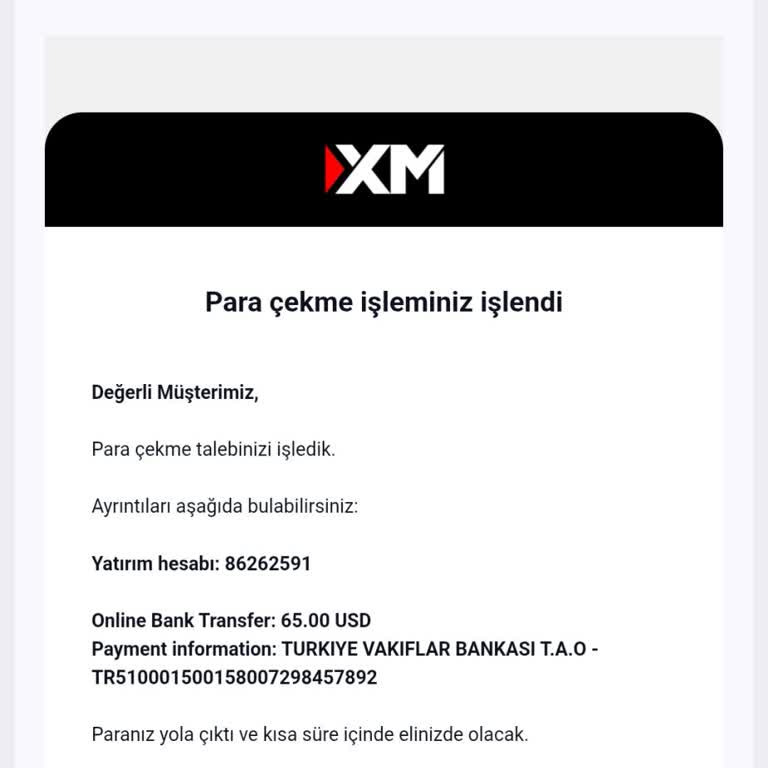 Xm Firmasından 65 USD Para Çekme İşleminin Gecikmesi Ve Açıklama Talebi