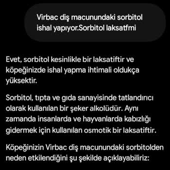 Virbac Türkiye Köpek Diş Macununda Sorbitol Ve Tavuk Aroması Uyarı Olmadan İshal Yaratıyor