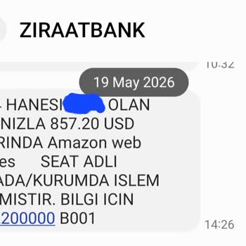 Ziraat Bankası Kredi Kartımdan Yetkisiz AWS Harcaması