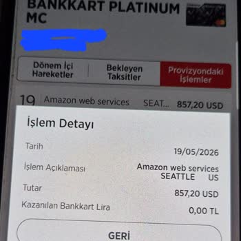 Ziraat Bankası Kredi Kartımdan Yetkisiz AWS Harcaması