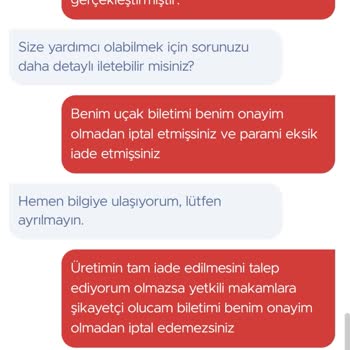İzin Almadan İptal Edilen Bilet Ve Eksik İade Tutarı