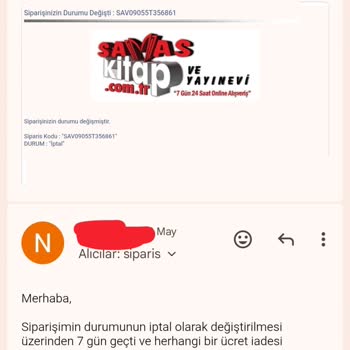 Savaş Kitap Kargo Gelmedi, İptal Sonrası Ücret İadesi Alınamadı