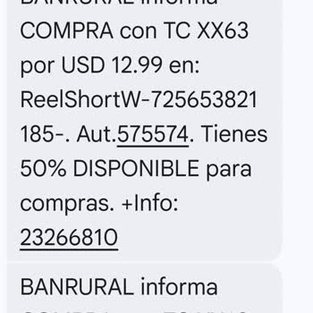 ReelShort sigue cobrando una suscripción cancelada, solicito reembolso