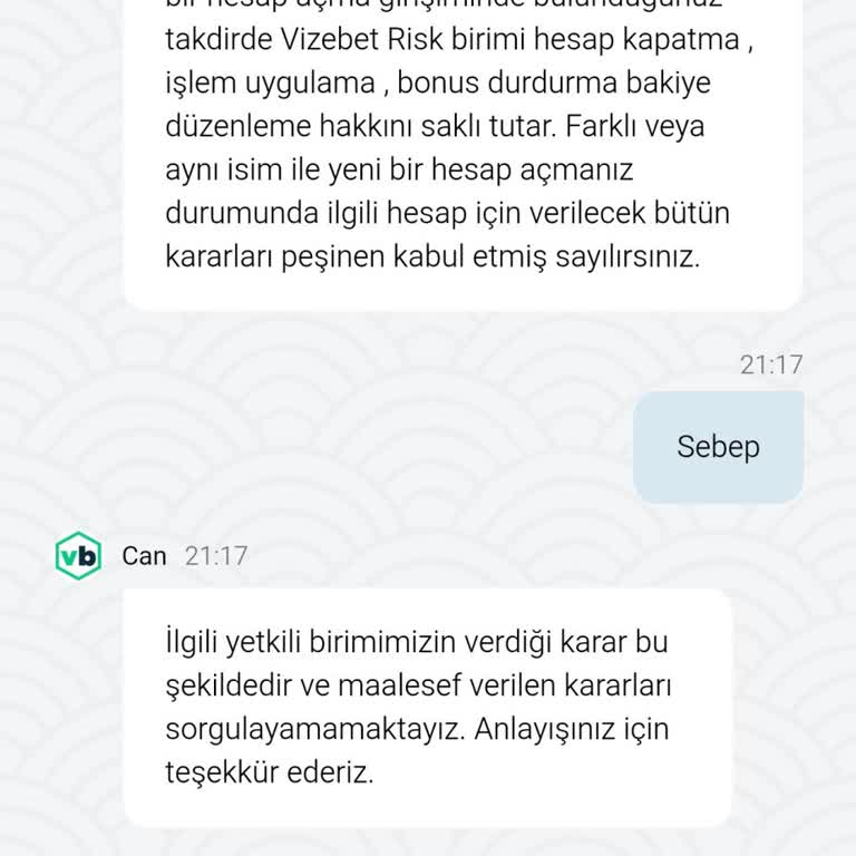 Vizebet Hesabım Gerekçesiz Kapatıldı Ve Kazancım Ödenmedi