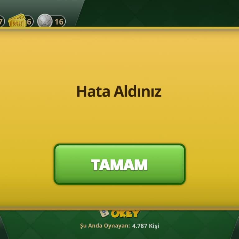 Mynet Çanak Okey Uygulamasında Sürekli Hata Aldım Ve Hesabıma Erişemiyorum