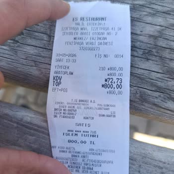 Es Restaurant Erzincan Yüksek Ücretlendirme