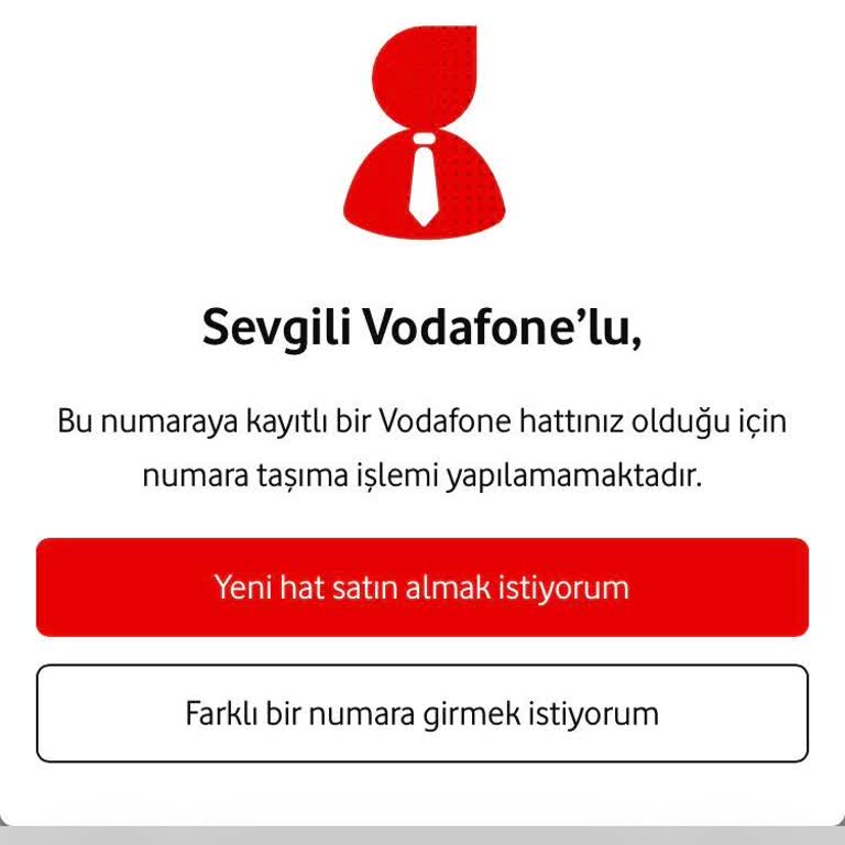 Sistemde Yanlış Vodafone Kaydı Nedeniyle Taşıma İşlemi Gerçekleşmiyor