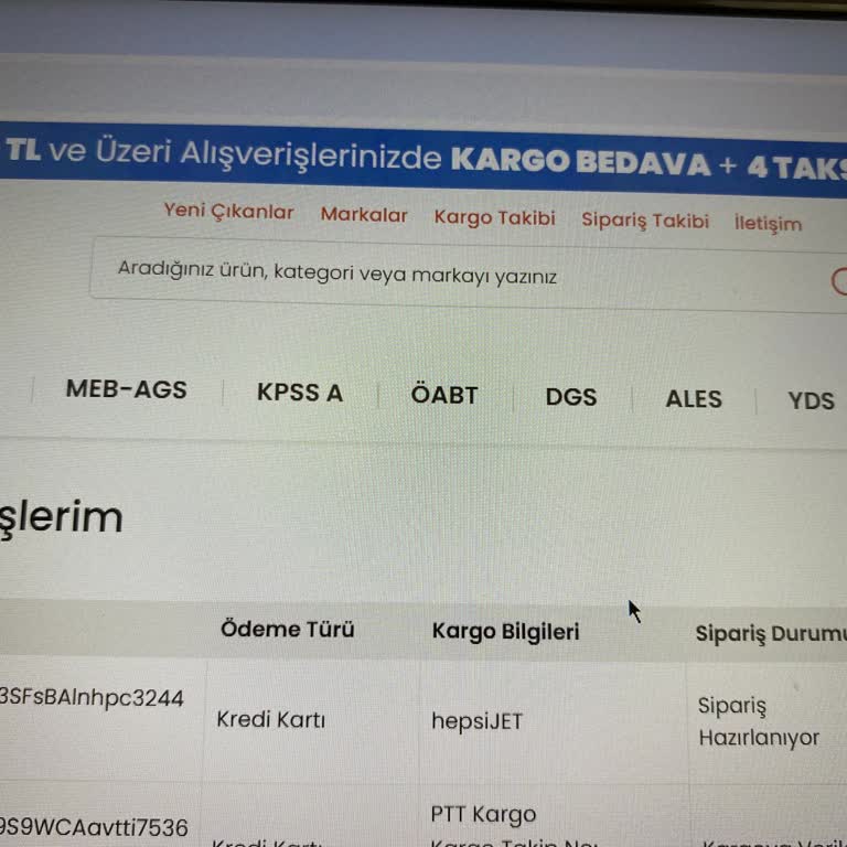 İndeks Kitap Siparişim Hazırlanmadı Ve Acil Kargo Gerekiyor