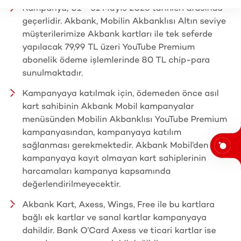 Youtube.com Premium Ücreti İadesi Yapılmadı: Akbank Wings Kartı Şikayeti
