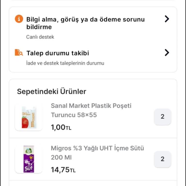 Migros Sanal Market'te Siparişim Rızam Olmadan İptal Edildi