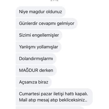 Ürün Kalıbı Hatalı Ve Müşteri Hizmetinden Hakaretli Yanıt
