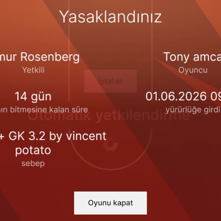 Oyuna Giriş Yapmadığım İçin Haksız 14 Günlük Ban