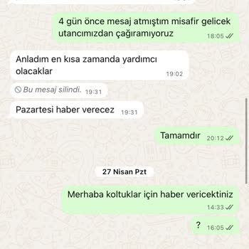 Ayıplı Koltuk Ve Sandalye Takımı Ve Yetersiz Satış Sonrası Destek