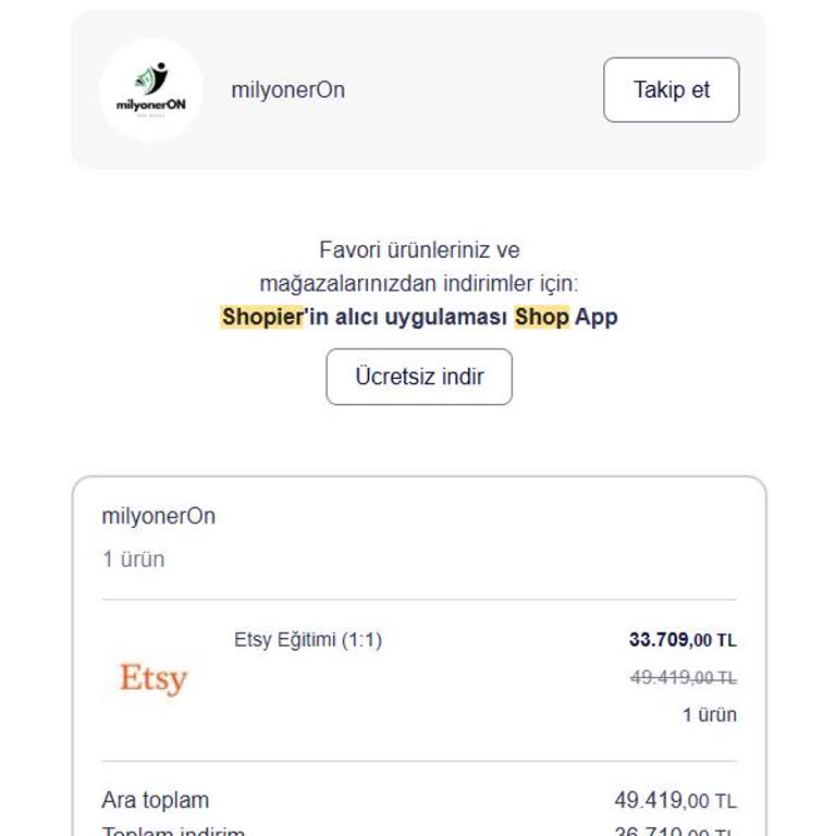 Satın Alınan Etsy Dijital Eğitimde Eksik İçerik Ve İade Vermeme Şikayeti