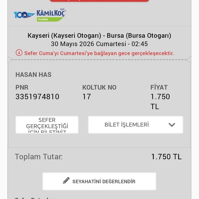 Kamil Koç Otobüsünde Yaşanan Aşırı Gecikmeler Ve İade Talebi