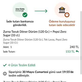 Yanlış Teslim Edilen Sipariş Ve Kısmi İade Karşısında Tam Geri Ödeme Talebi