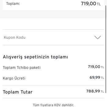 Tchibo Web Sitesinde Ücretsiz Kargo Ve %10 İndirim Sunulmadı