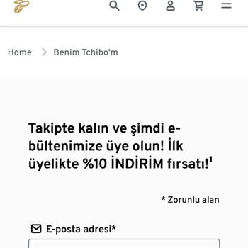 Tchibo Web Sitesinde Ücretsiz Kargo Ve %10 İndirim Sunulmadı