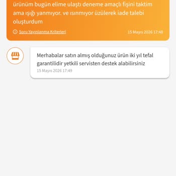 Arızalı Tefal Ütünün Uzun İade Süreci Şikayeti