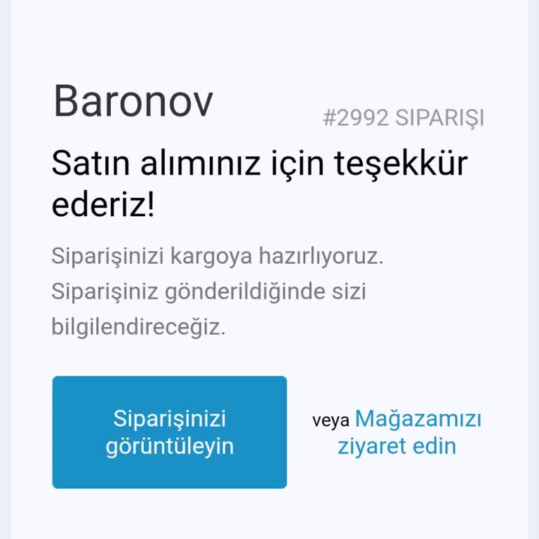 Baronovs Ürünüm Aradan Geçen Süreye Karşın Hâlâ Elime Ulaşmadı