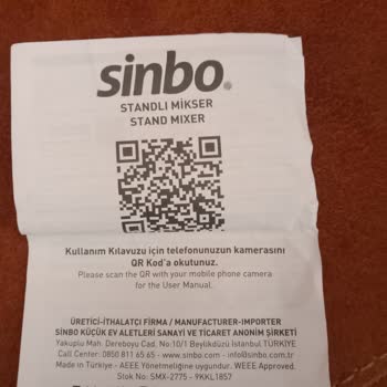 Sinbo SMX 2775 Modelinde Çalışmayan Hamur Kısmı Ve Cevapsız Müşteri Desteği