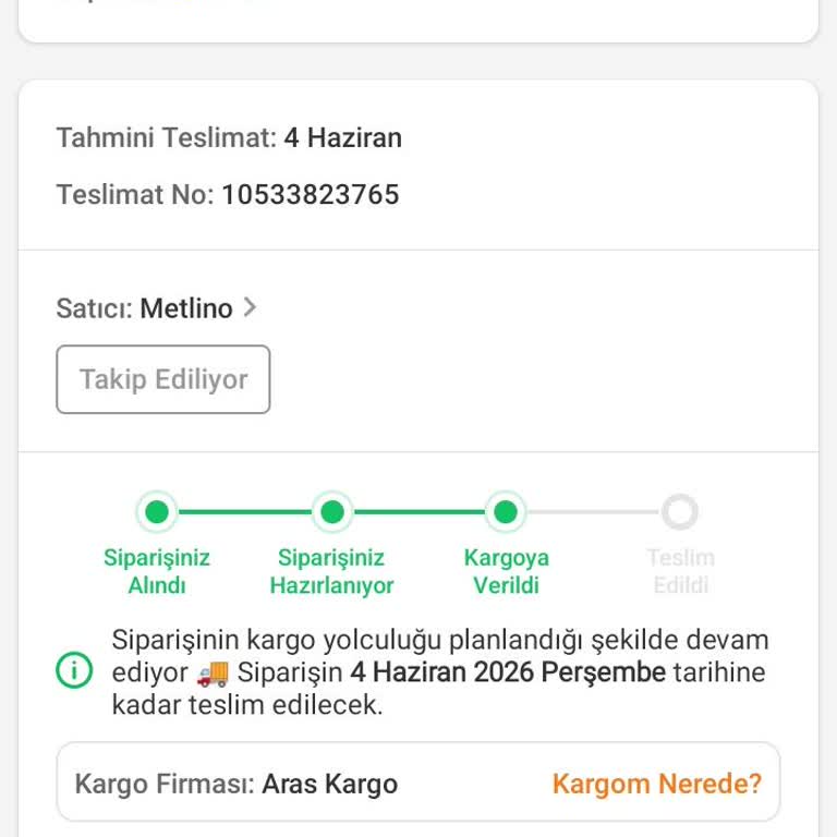 Aras Kargo'nun Yanlış Şube Yönlendirmesi Ve Gecikmiş Teslimatı