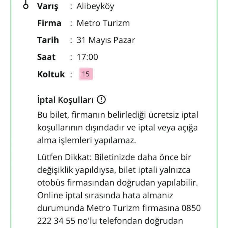 Metro Turizm Şikayeti
