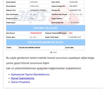 Yanlış Alıcı Bilgisiyle Teslim Edilen Kargo İçin Yeniden Gönderim Talebi