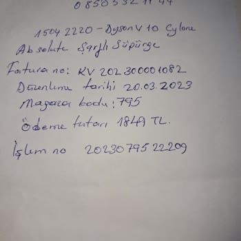 Dyson V10 Süpürge İçin Ek Batarya Talebi Ve Sigorta Açıklama Eksikliği