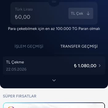 Bankadan Kaynaklı Sorunla 1080 TL İade Edildi, TG Bakiyemde Yansımıyor