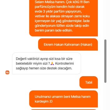 Kokusuz Vetiver Esansı, Müşteri Hizmetleri Cevapsız Kaldı