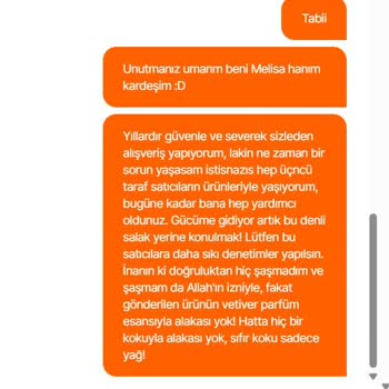 Kokusuz Vetiver Esansı, Müşteri Hizmetleri Cevapsız Kaldı