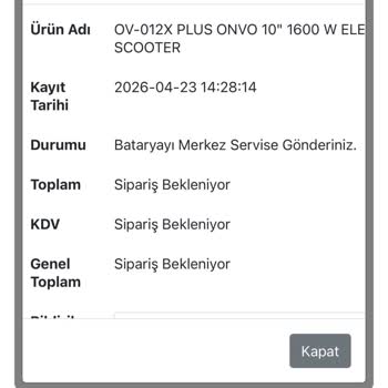 Onvo Scooter Arızası Ve Yetkili Servisin Yanıtsızlığı