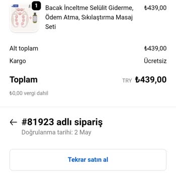 Mozze Siparişimin İade Edilmesini İstiyorum