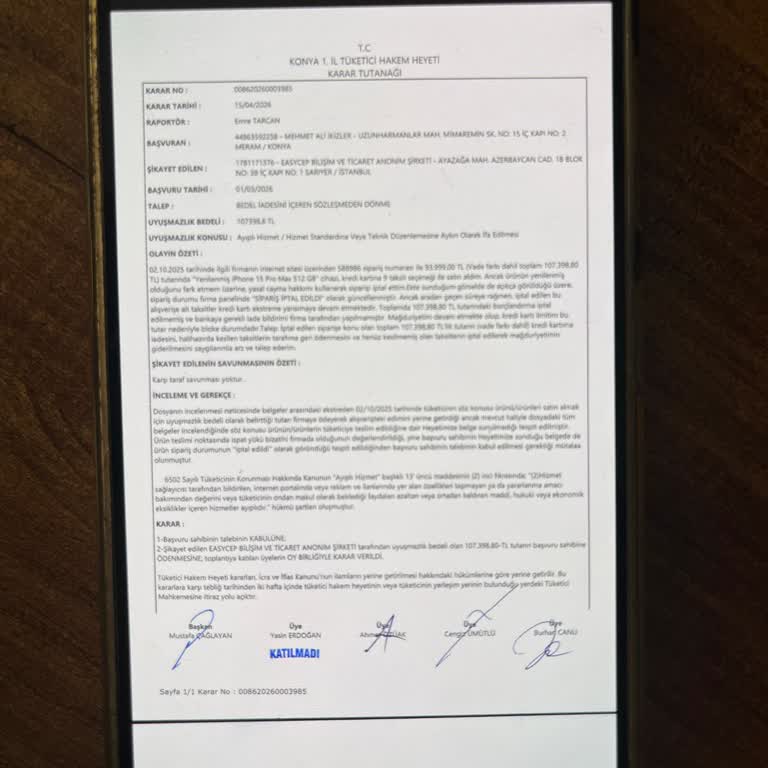 Tüketici Hakem Heyeti Kararına Rağmen 107.398,8 TL İadesi Gecikiyor