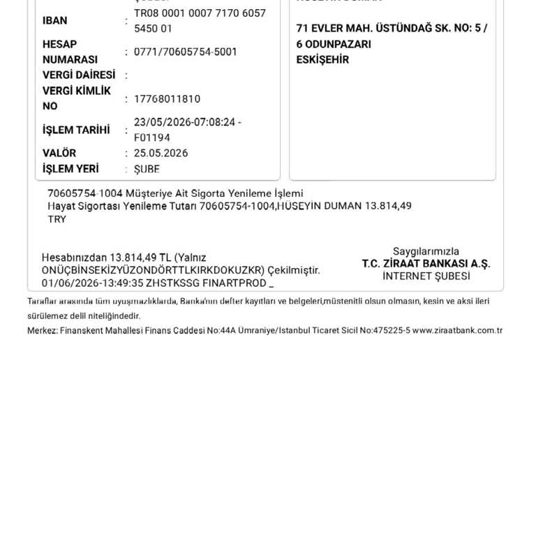 Konut Kredisine Bağlı İzin Almadan Yenilenen Hayat Sigortası Ve 13.814 TL Faiz Borcu