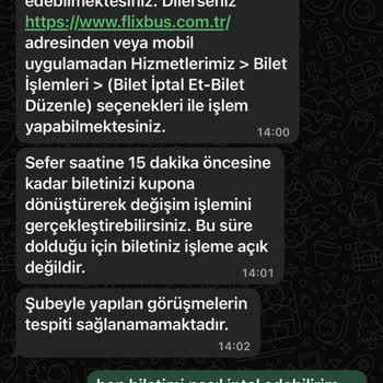 Kamil Koç Şubesi Yanlış Bilgilendirme Ve İkinci Bilet Ücretinin Geri Ödemesi