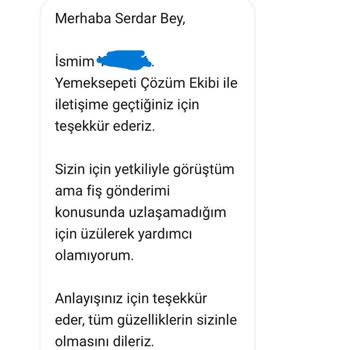 Yemeksepeti’nden 3.226 TL’lik Siparişimin Fişi Yok Ve Çözüm Bekliyorum