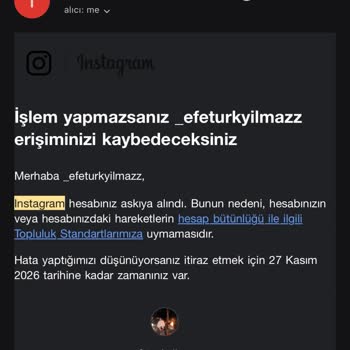 Açıklama Almadan Kapatılan Instagram Hesabım
